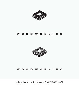 
illustration consisting of a picture of a piece of wood and the inscription woodworking in the form of a symbol or logo