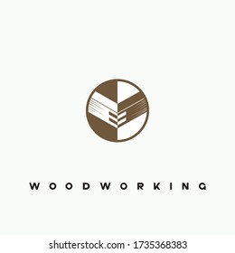 
illustration consisting of a picture of a piece of wood and the inscription "woodworking" in the form of a symbol or logo