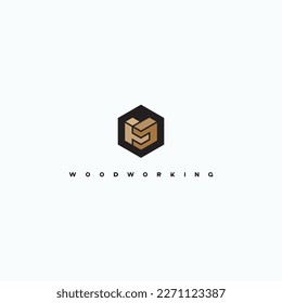 
illustration consisting of a picture of a piece of wood and the inscription "woodworking" in the form of a symbol or logo