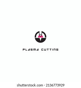 An illustration consisting of a plasma cutting nozzle in the form of a symbol or logo 