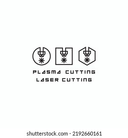
An illustration consisting of a plasma cutting nozzle in the form of a symbol or logo 