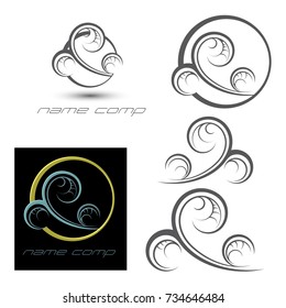 illustration consisting of several images in the form of a curl in a circle

