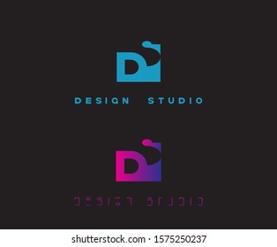 
illustration consisting of a studio logo design template with the words "design studio"