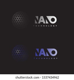 an illustration consisting of two different images of atoms in the form of a logo