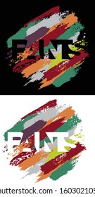 
an illustration consisting of two different images in the form of colorful strokes in the form of a symbol or logo