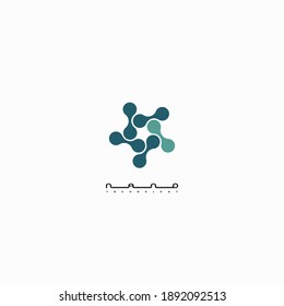 an illustration consisting of two different images of atoms in the form of a logo