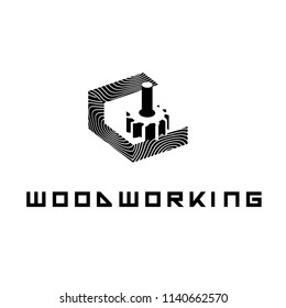 
The illustration consisting of two images of the face milling cutter and the inscription "woodworking"