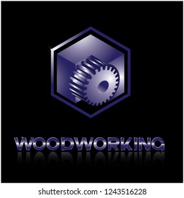 
The illustration consisting of two images of the face milling cutter and the inscription "metalworking"