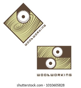 


illustration consisting of two images of a milling cutter processing a tree and the inscription "woodworking"
