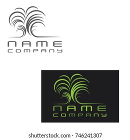 

an illustration consisting of two images of a tree in the form of a symbol or logo
