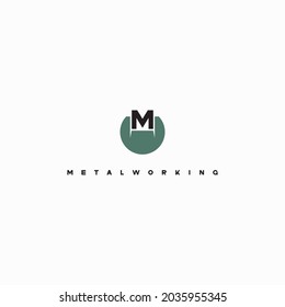 
illustration consisting of a vice and the inscription "metalworking" in the form of a symbol or logo