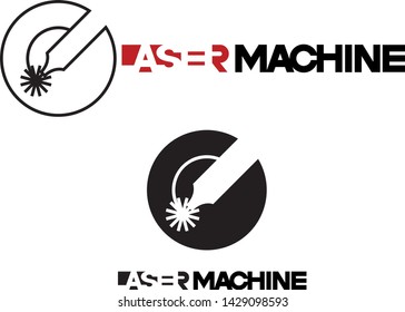 
The illustration consists of a laser cutting nozzle in the form of a symbol or logo