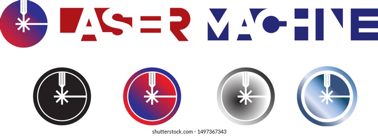 
The illustration consists of a laser cutting nozzle in the form of a symbol or logo