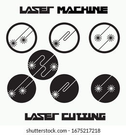 
The illustration consists of a laser cutting nozzle in the form of a symbol or logo