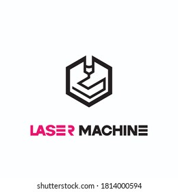
The illustration consists of a laser cutting nozzle in the form of a symbol or logo. Laser cutting engraving