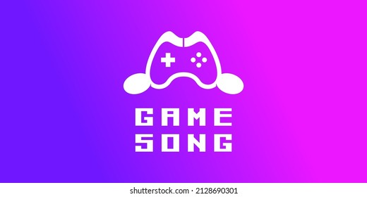 Illustration Console Game Song Note Música Joystick Musical Clef Treble Controller Vector Diseño