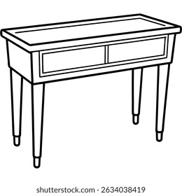 Ilustración de una mesa de consola aislada sobre fondo transparente