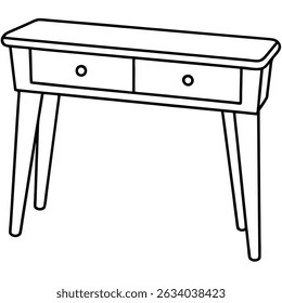 Illustration of a console table isolated on transparent background