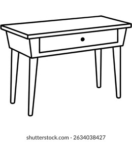 Illustration of a console table isolated on transparent background
