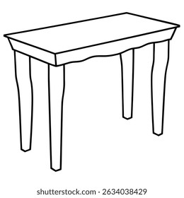Ilustración de una mesa de consola aislada sobre fondo transparente