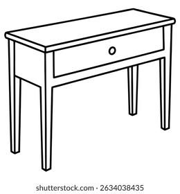 Illustration of a console table isolated on transparent background