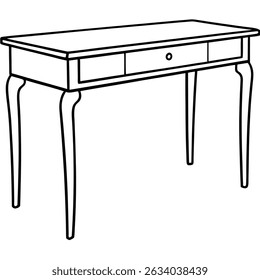 Illustration of a console table isolated on transparent background