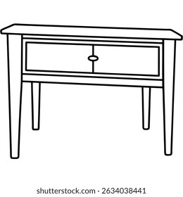 Illustration of a console table isolated on transparent background