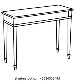 Illustration of a console table isolated on transparent background
