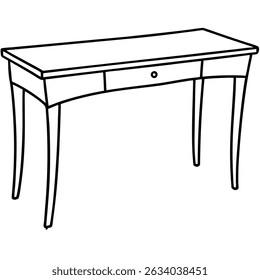 Ilustración de una mesa de consola aislada sobre fondo transparente