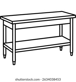 Ilustração de uma tabela de console isolada no fundo transparente