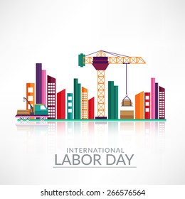 illustration of  construction building for Labour Day.