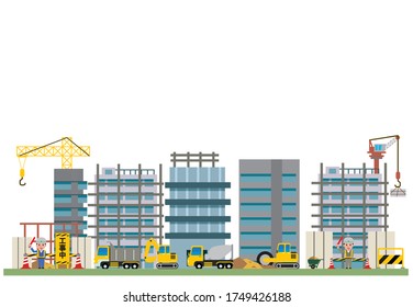 Illustration of a construction site building