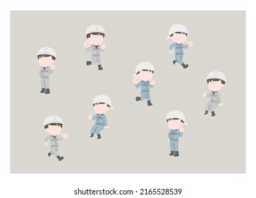 Illustration of construction site staff