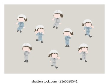 Illustration of construction site staff
