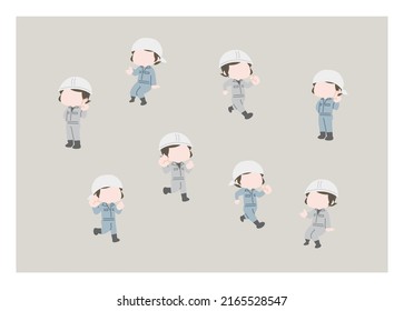 Ilustración del personal de las obras de construcción