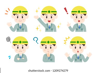 Illustration of construction worker: man