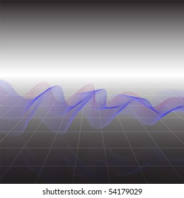The illustration contains the abstract background