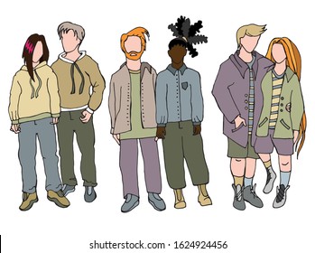 The illustration contains an image of boys and girls dressed in gender-neutral clothing.