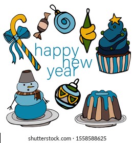 The illustration contains an image of Christmas sweets.