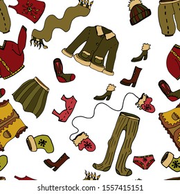 The illustration contains an image of winter clothes.