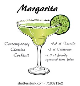 illustration of Contemporary Classics margarita on chalk-board