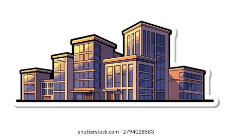 Illustration of a contemporary office complex