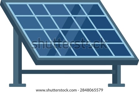 Illustration of a contemporary solar panel array mounted on sturdy metal frame structure