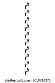Illustration of continuous barefoot footprints Graphic material