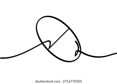 Ilustração de um desenho de linha contínua em uma cápsula. Um interessante design de arte de linha abstrata.