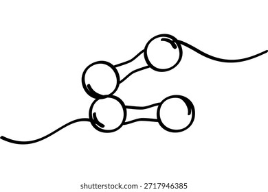 Illustration eines durchgehenden Liniendesigns auf einem Langhantelsymbol. Ein interessantes abstraktes Linien-Kunstdesign.