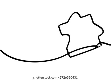 Ilustración de un diseño de línea continua de un icono de rompecabezas. Atractivo diseño de arte de línea abstracta.