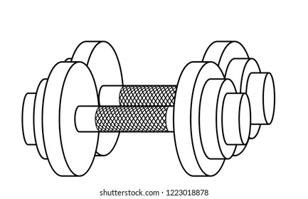 Illustration of the contour adjustable dumbbells
