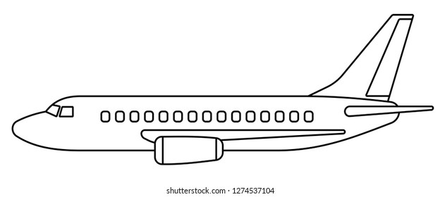 Illustration of the contour aeroplane side view