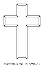 Illustration of the contour christian cross